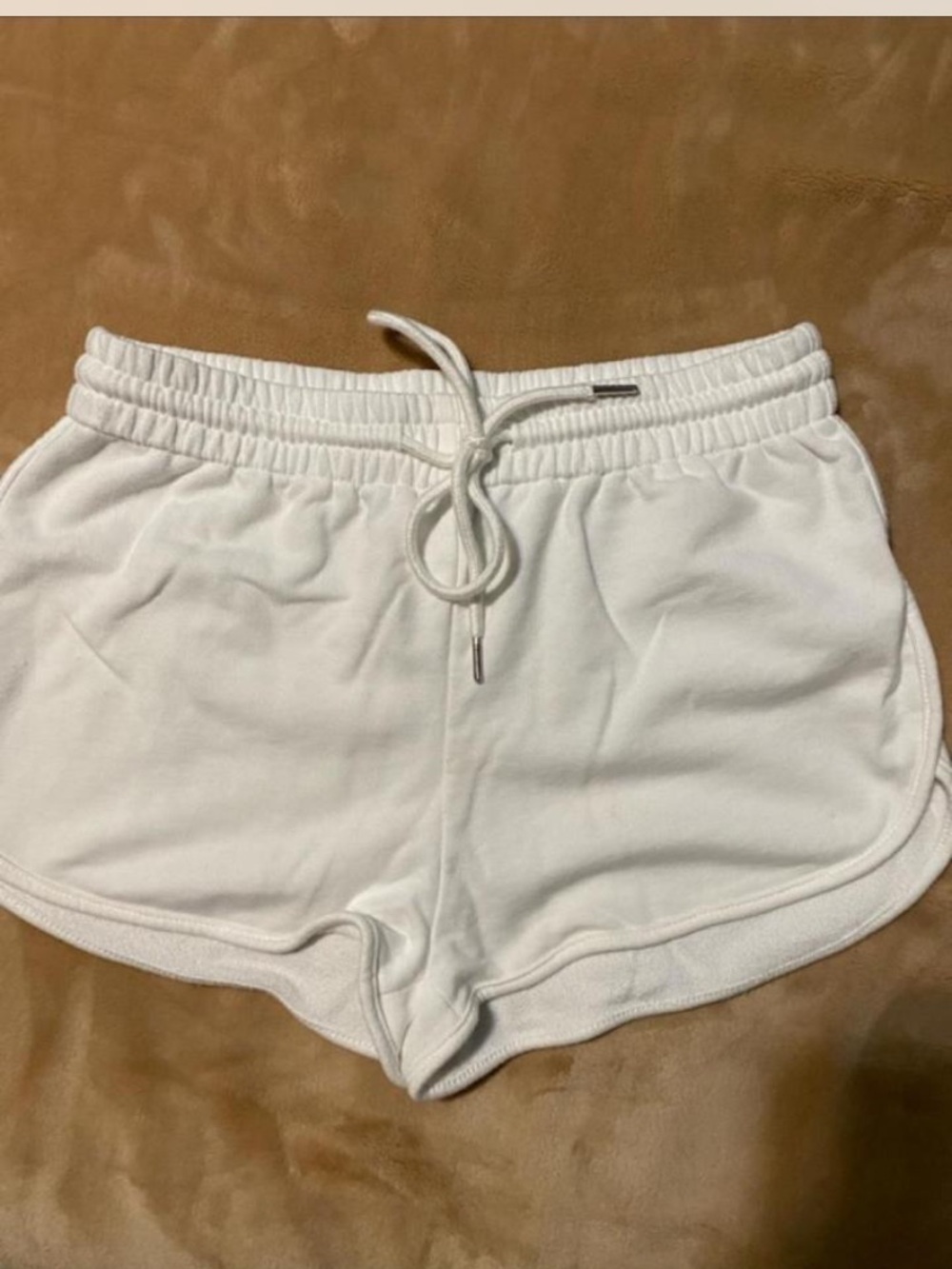 SHEIN White Drawstring Cotton Athletic Shorts Sz L